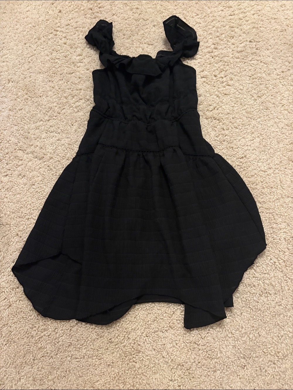 wild fable Black Ruffle Strap Mini Dress